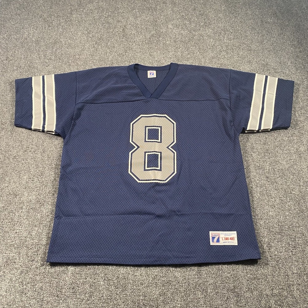 Vintage 90s Dallas Cowboys Troy Aikman #8 Jersey Mens Large Made in USA LOGO 7